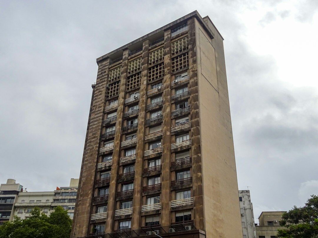 Historic colonial building facade in Uruguay