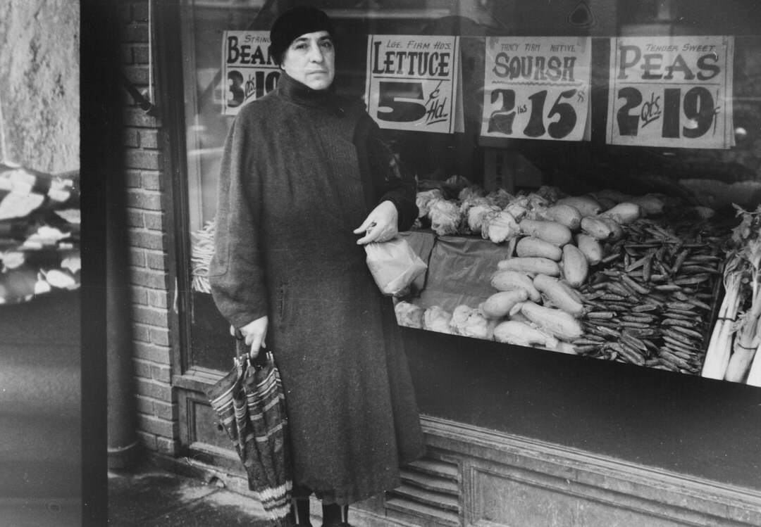 woman in disguise shopping